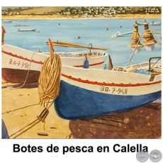 Botes de pesca en Calela - Obra de Emili Aparici